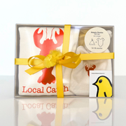 Lobster Local Catch Lobster Long Sleeve Romper & Hat Gift Set