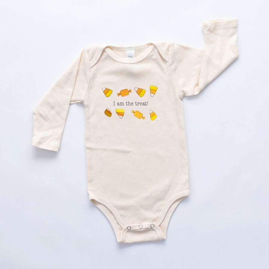 Halloween I Am The Treat Long Sleeve Romper & Hat Gift Set