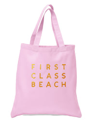First Class Beach Gold In Pink Bag
