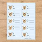 Singapura Pawprint Wishes Gift Tag Sticker Sheet