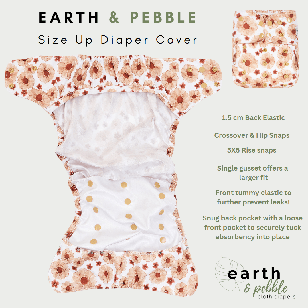 Earth & Pebble Size Up Diaper Cover - Serenity Collection