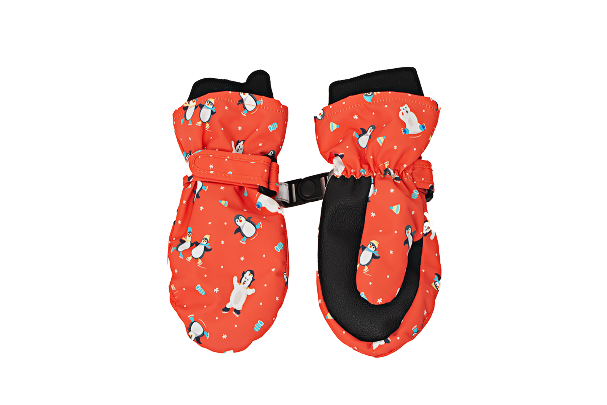 Baby/kids  Water Repellent Ski Mittens - Skating Penguin