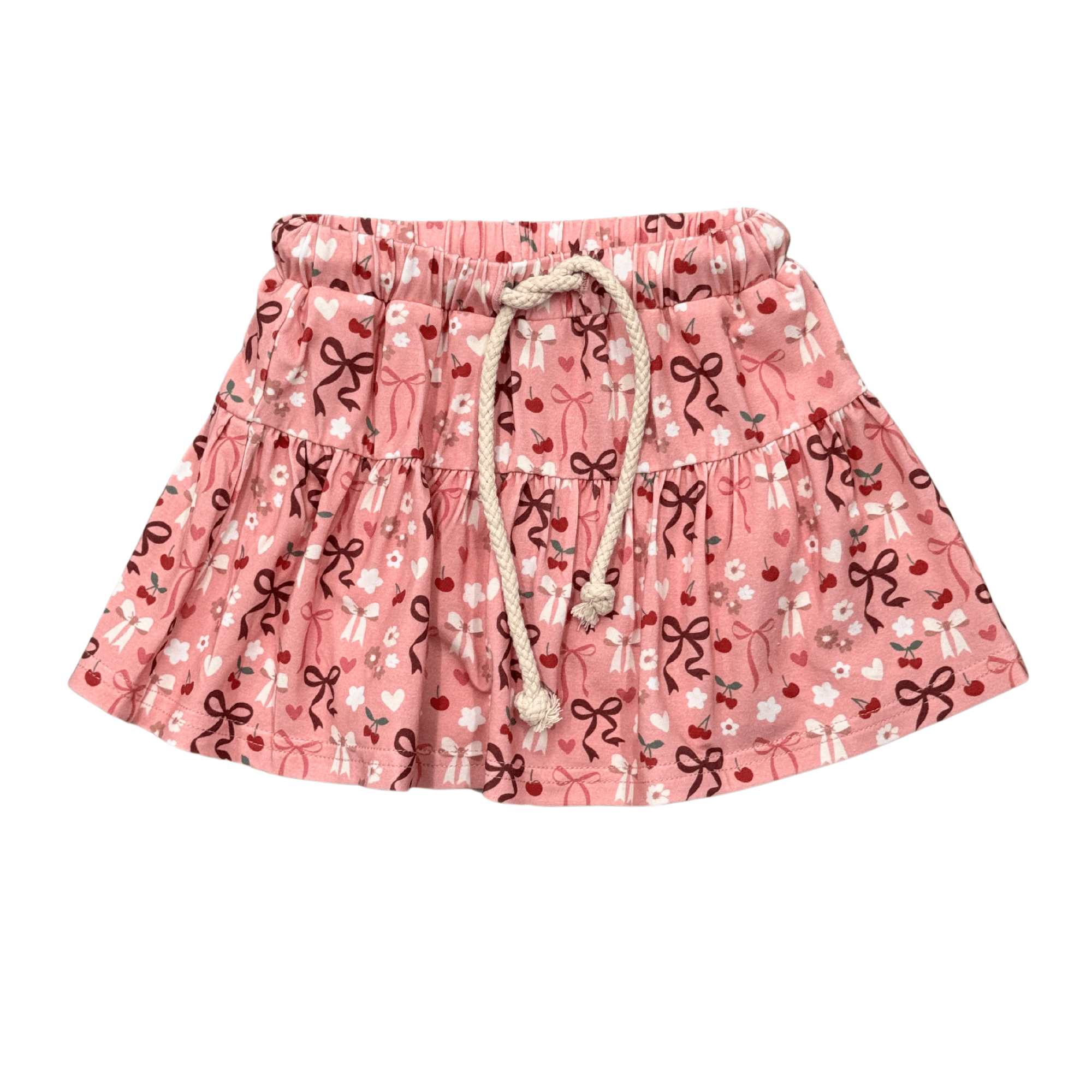 Girls Skort In Cherry Hearts
