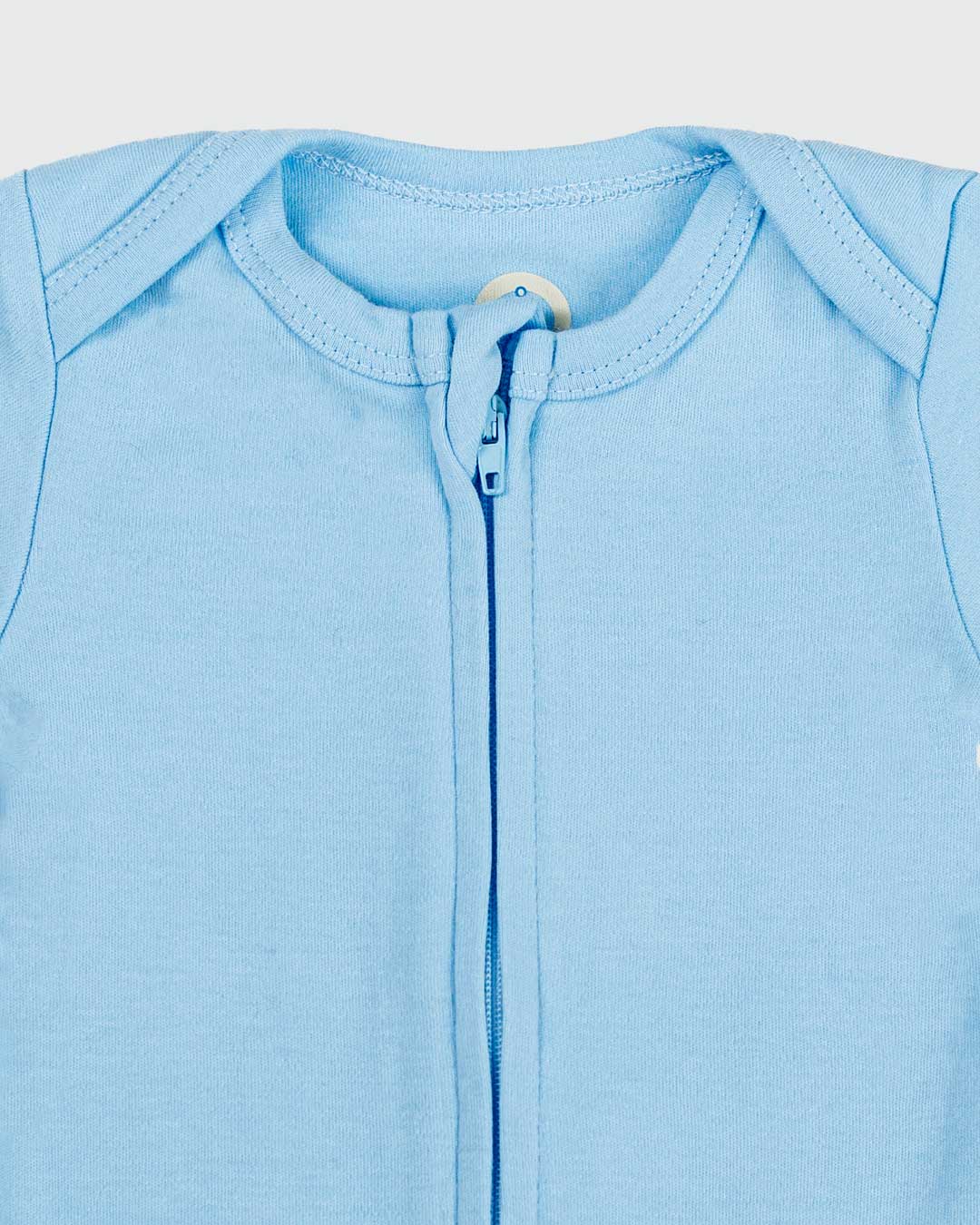 Long Sleeve Zipper Bodysuit In Sky, 9-12m