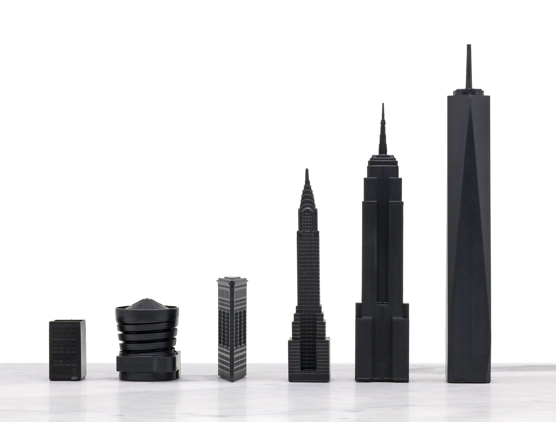 Skyline Chess Chess Set Acrylic New York Edition With Marble Hatch Board