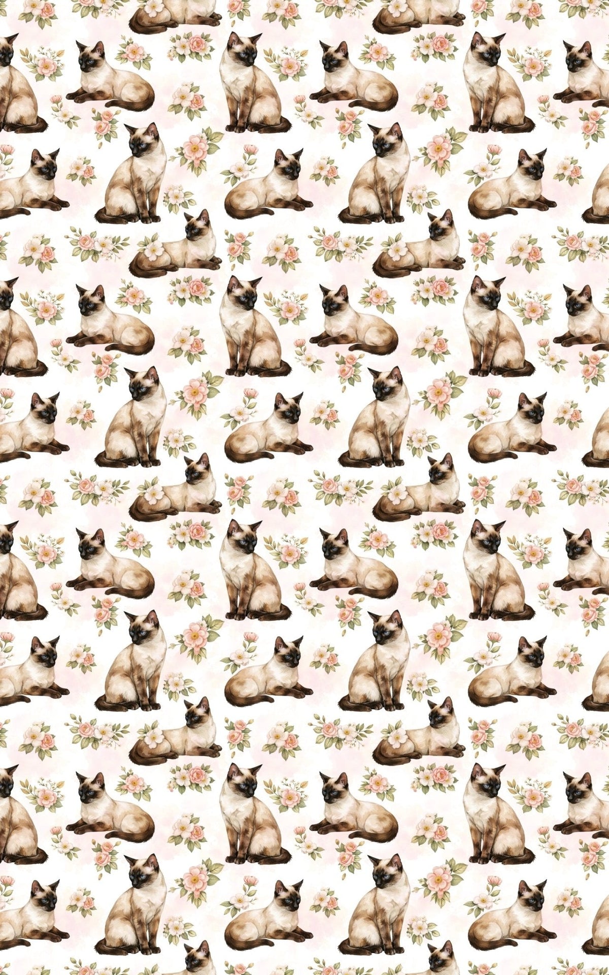 Sleek Siamese Silhouettes Wrapping Paper