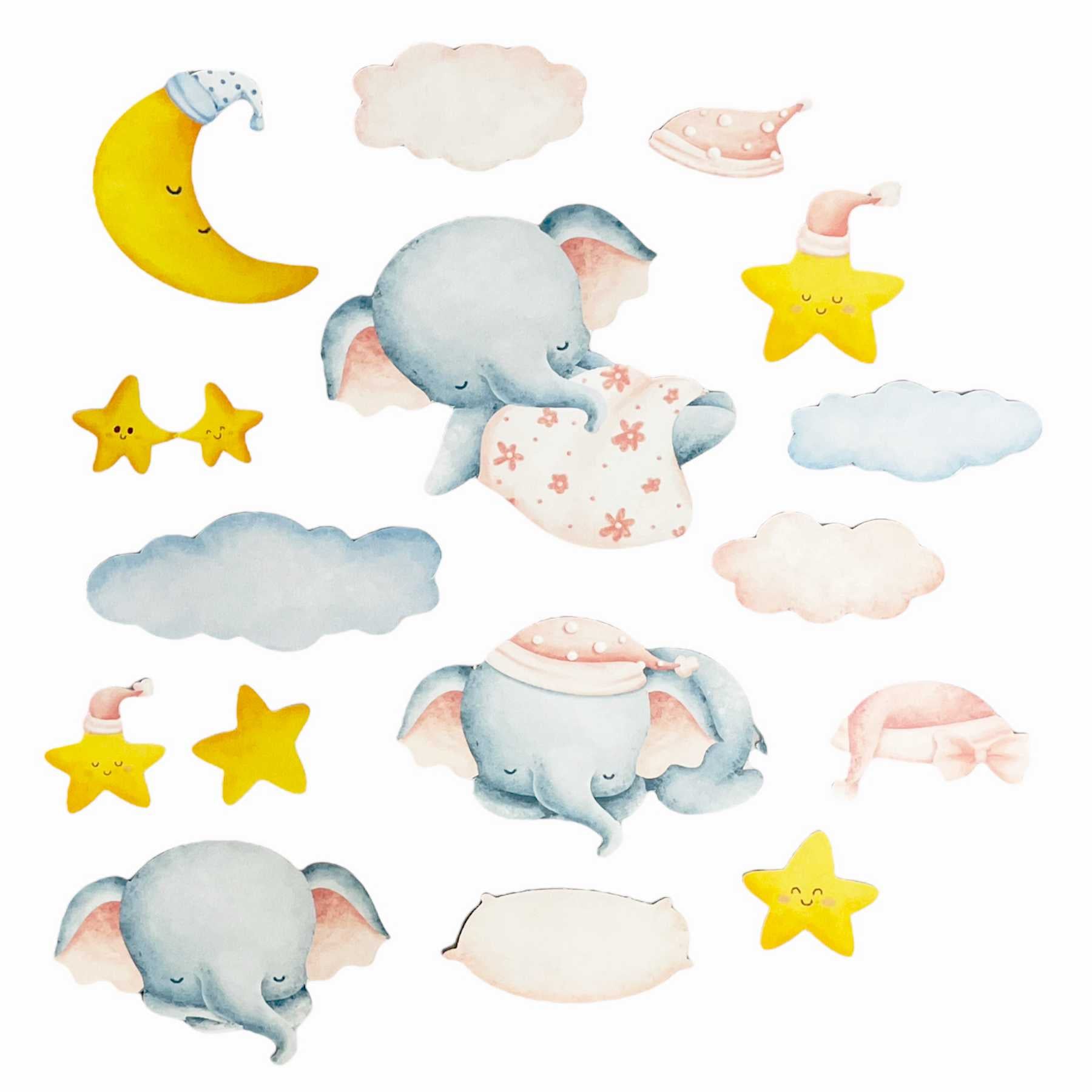Sleeping Elephants Diaper Cake Kit