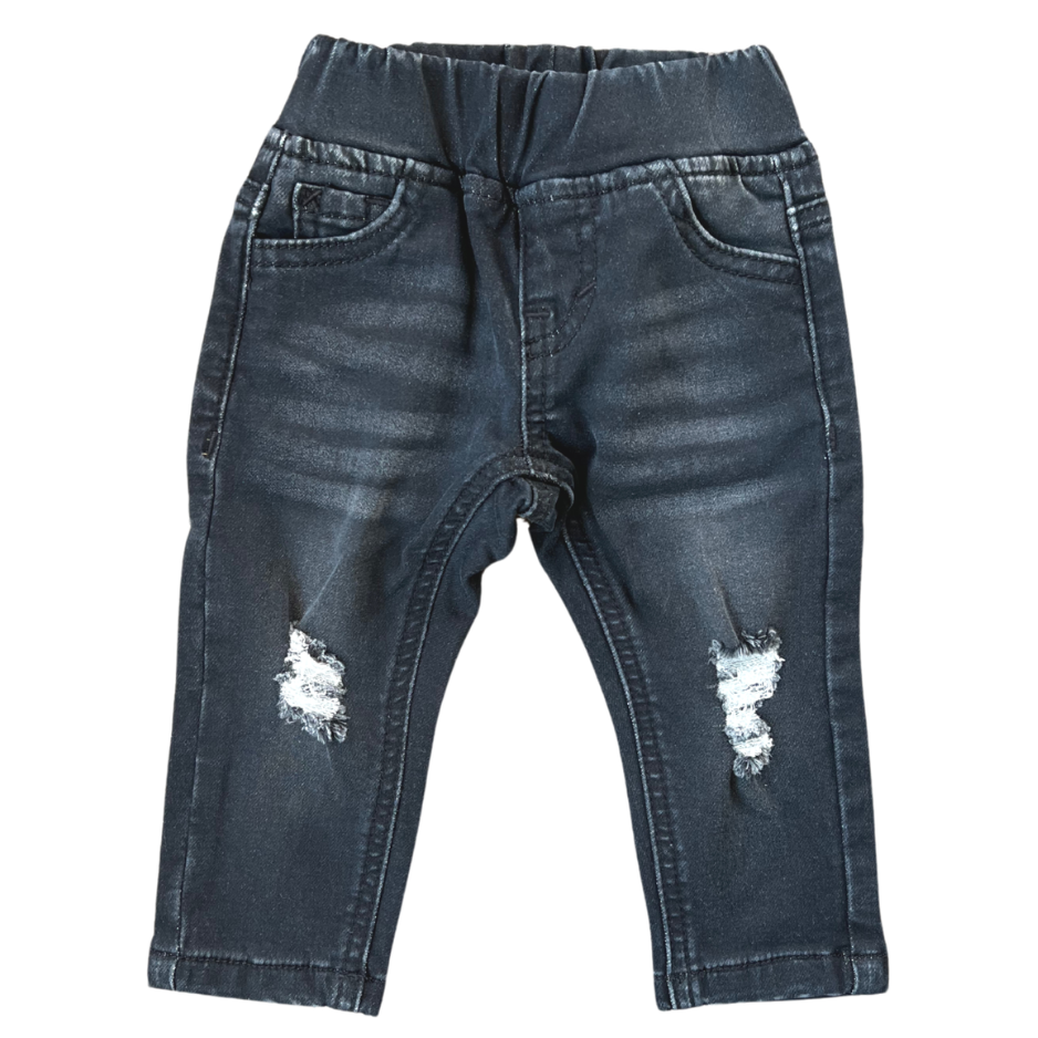 Boys Slim Denim Jeans In Black