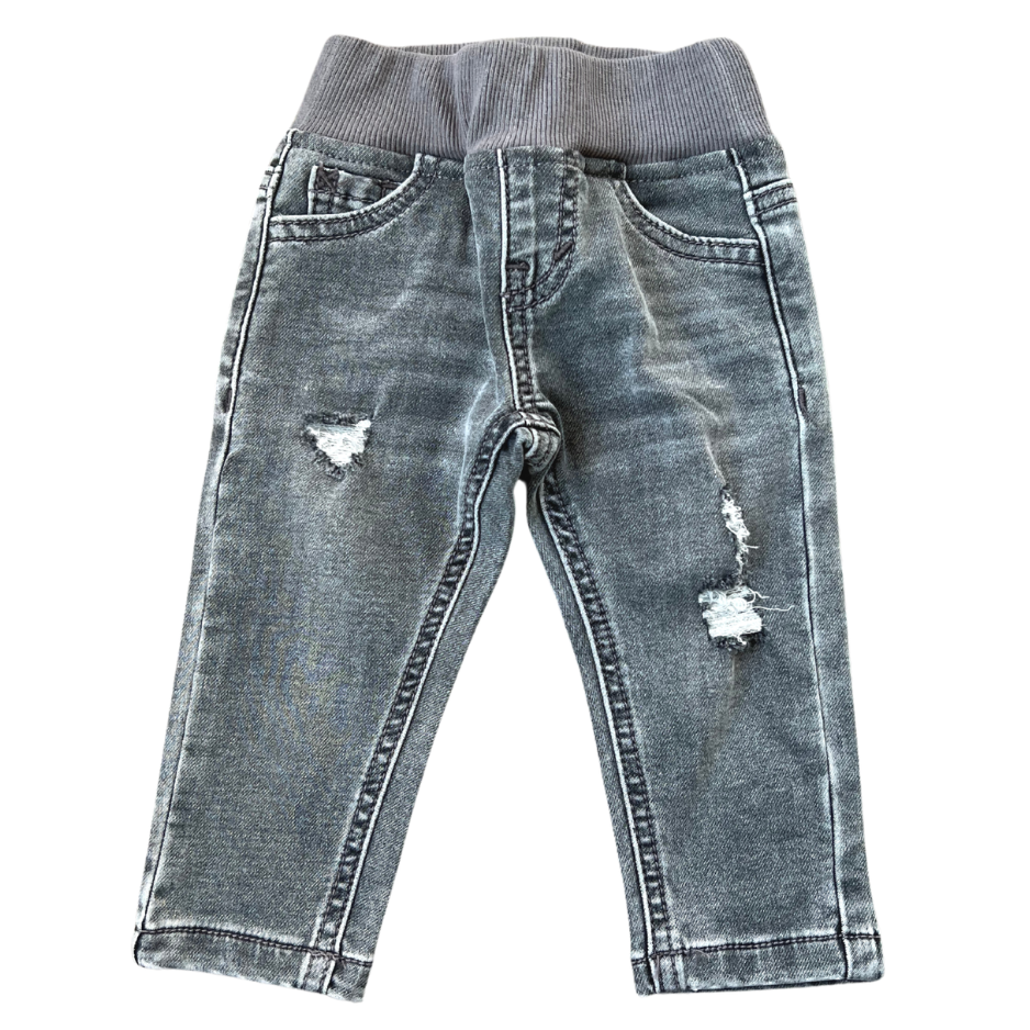 Boys Slim Denim Jeans In Gray