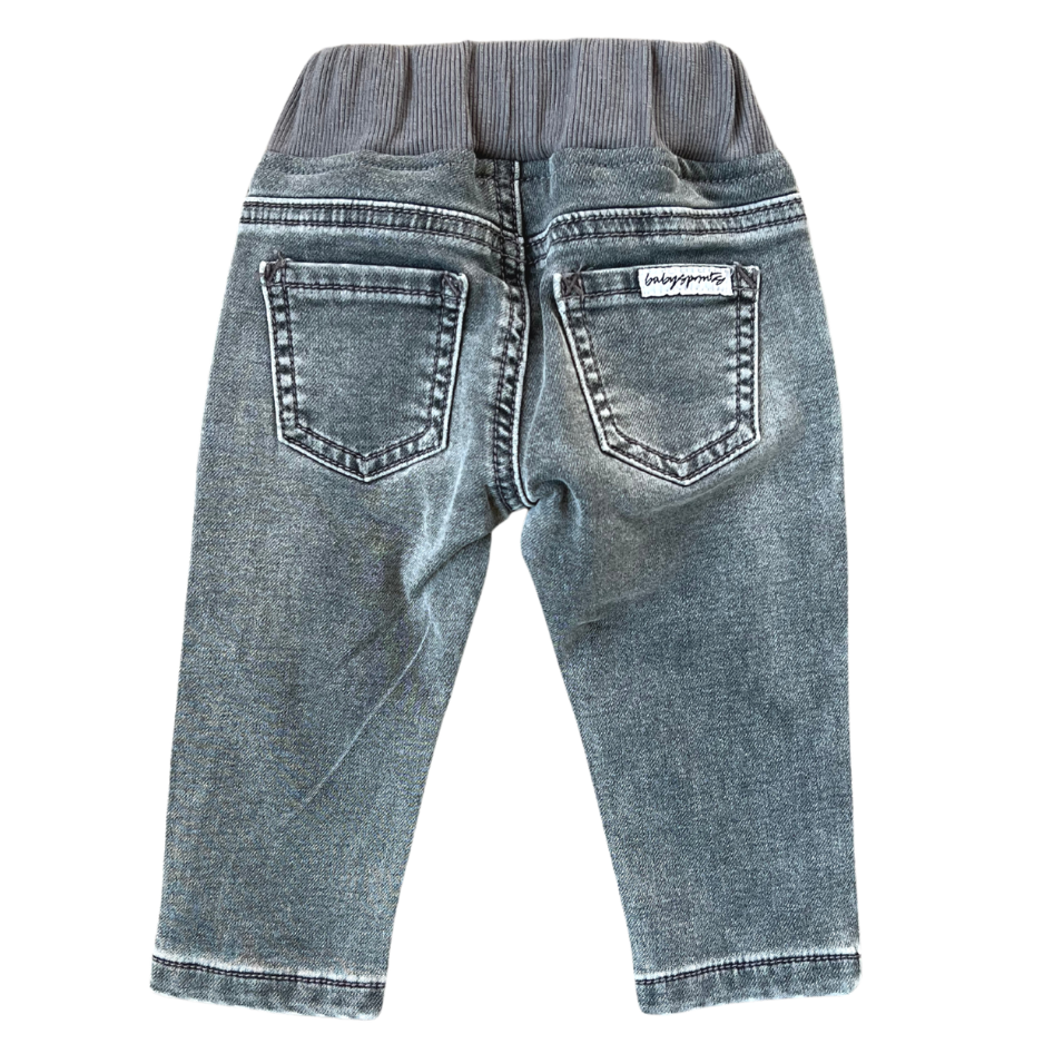 Boys Slim Denim Jeans In Gray