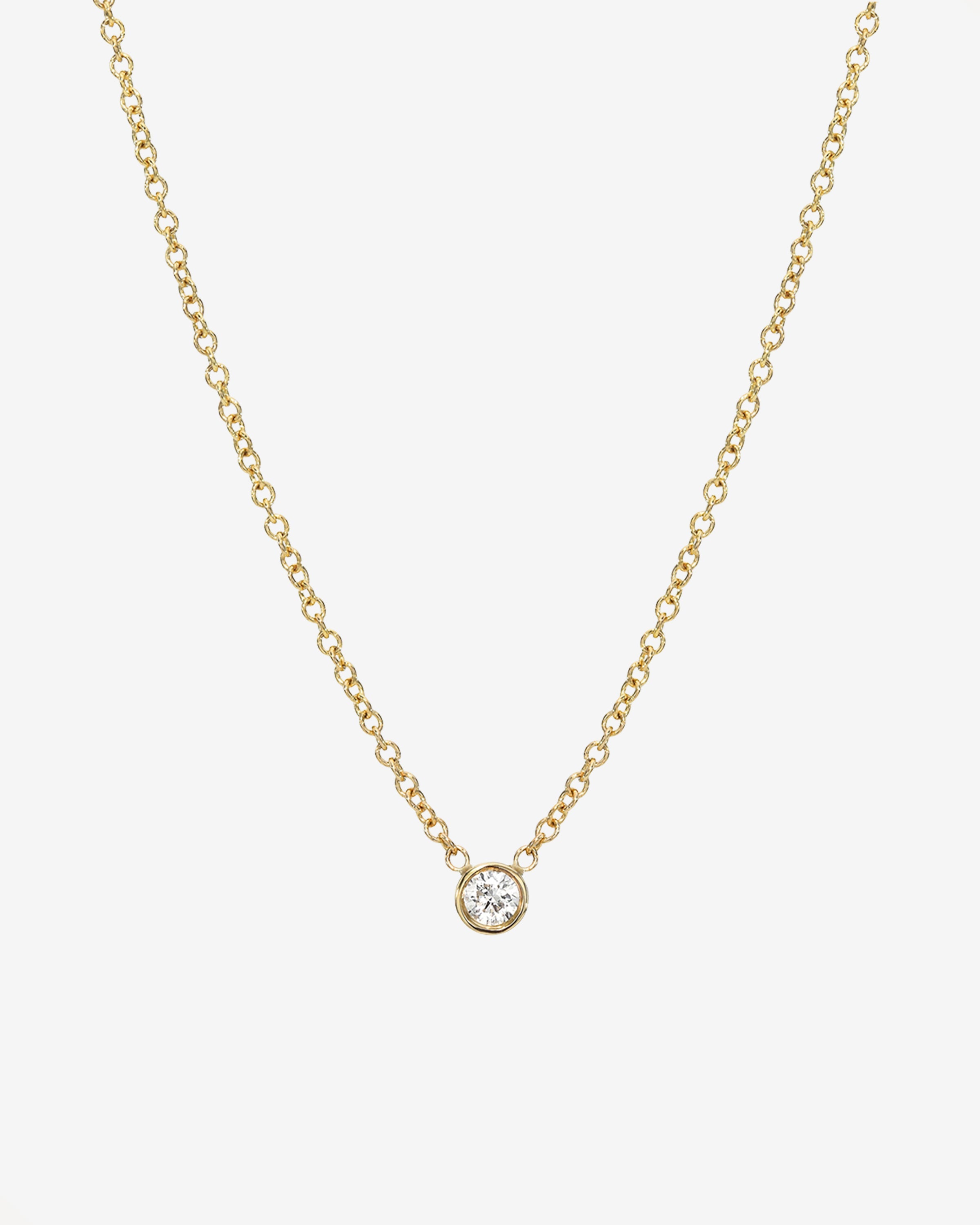 Small Bezel Diamond Necklace