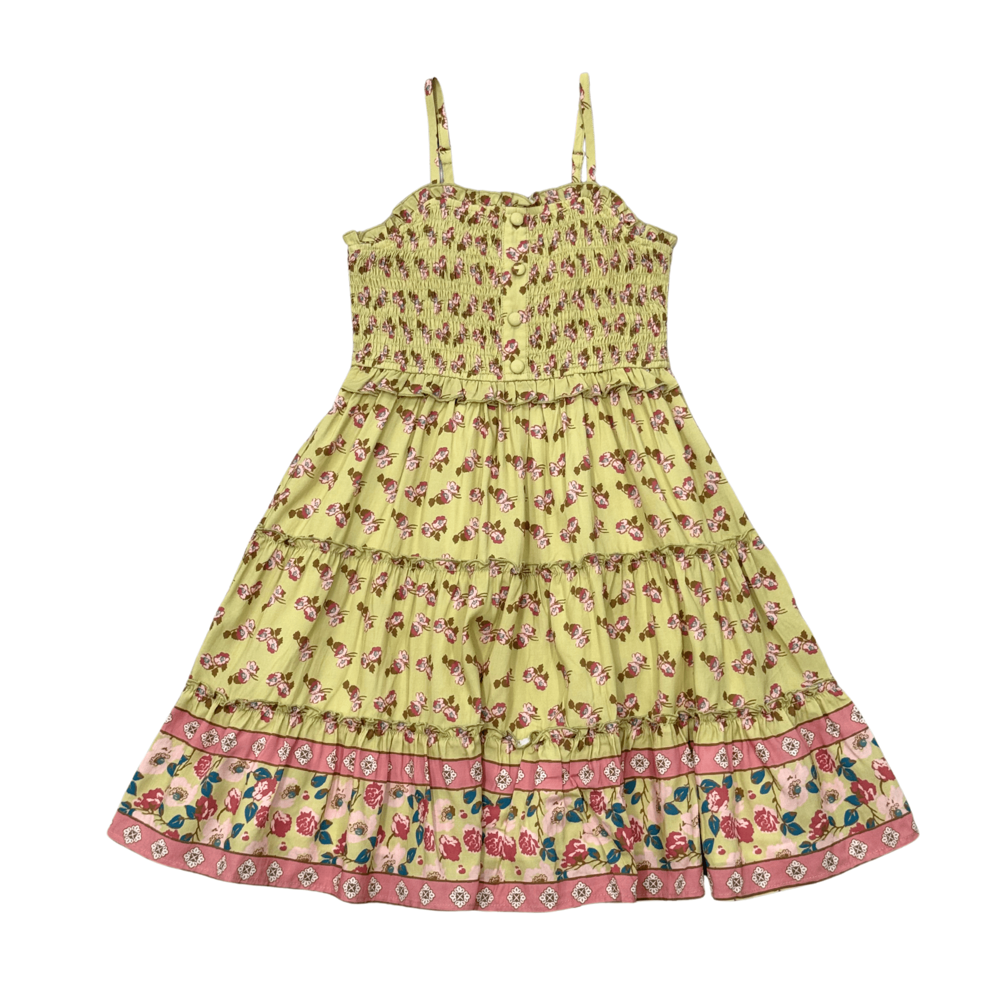 Smock Button Front Tiered Dress