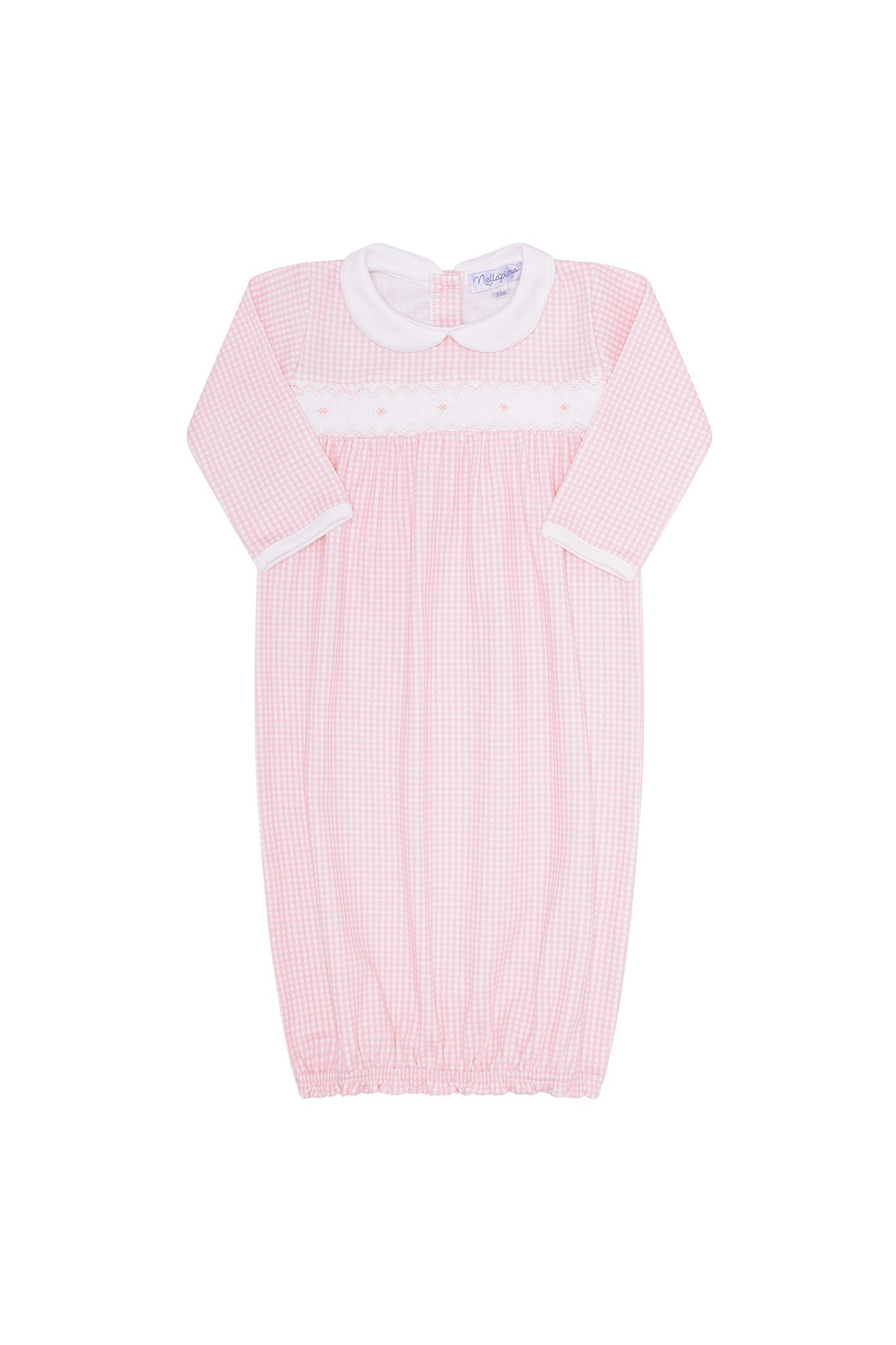 Pink Gingham Baby Gown