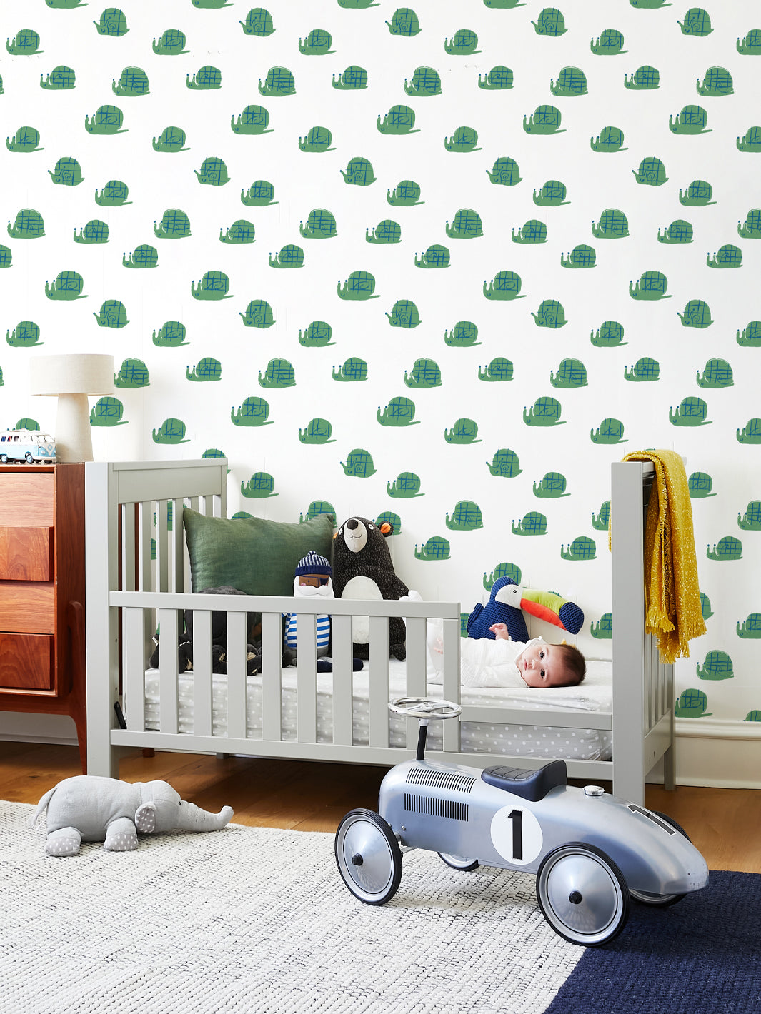 'snails' Wallpaper By Tea Collection - Green