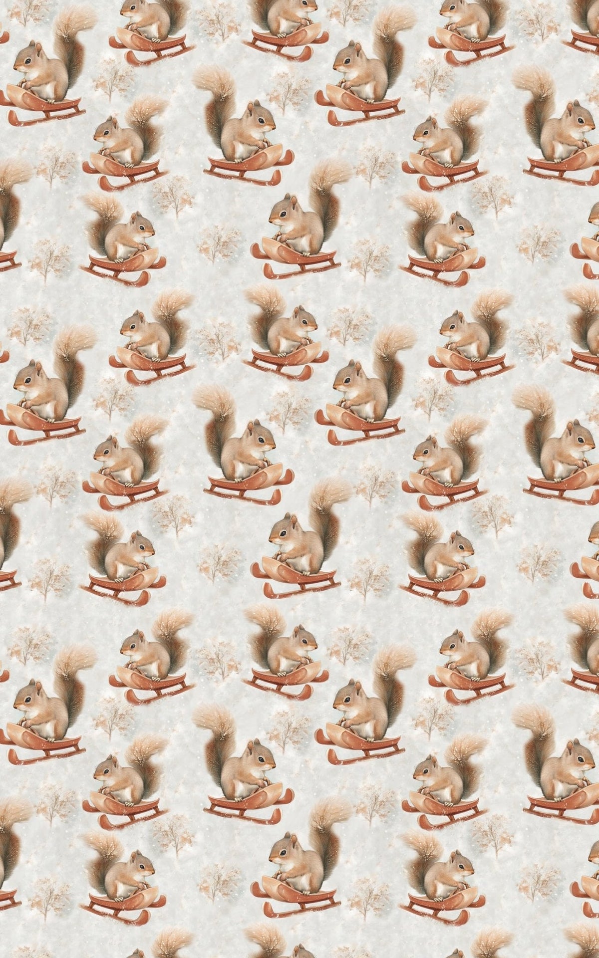 Snowbound Squirrel Wrapping Paper