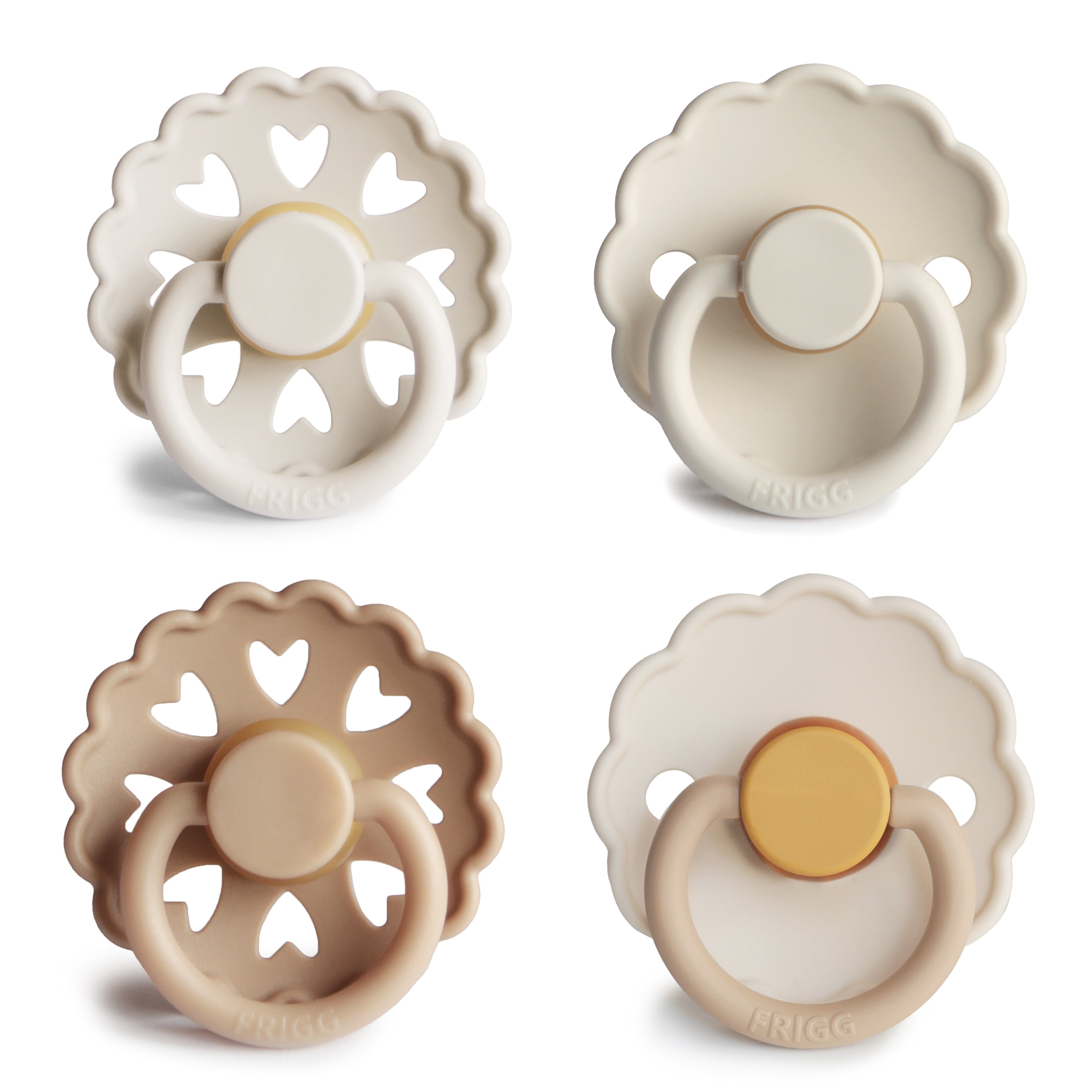 Frigg Natural Rubber Snowflake Dream Pacifier 4-pack