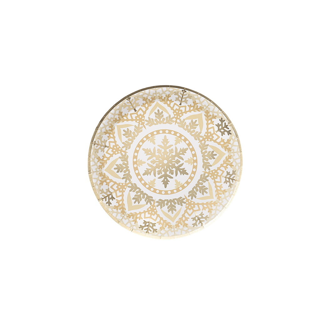 Golden Snowflake Small Plates (10 Per Pack)