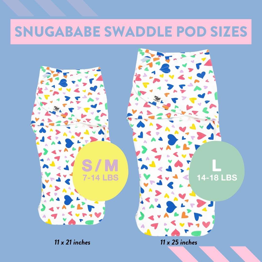 Colorful Hearts Snugababe Swaddle™ Sleep Pod