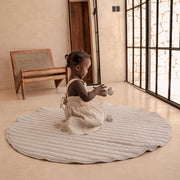 Quilted Cotton Reversible Playmats | Stripes - Stone