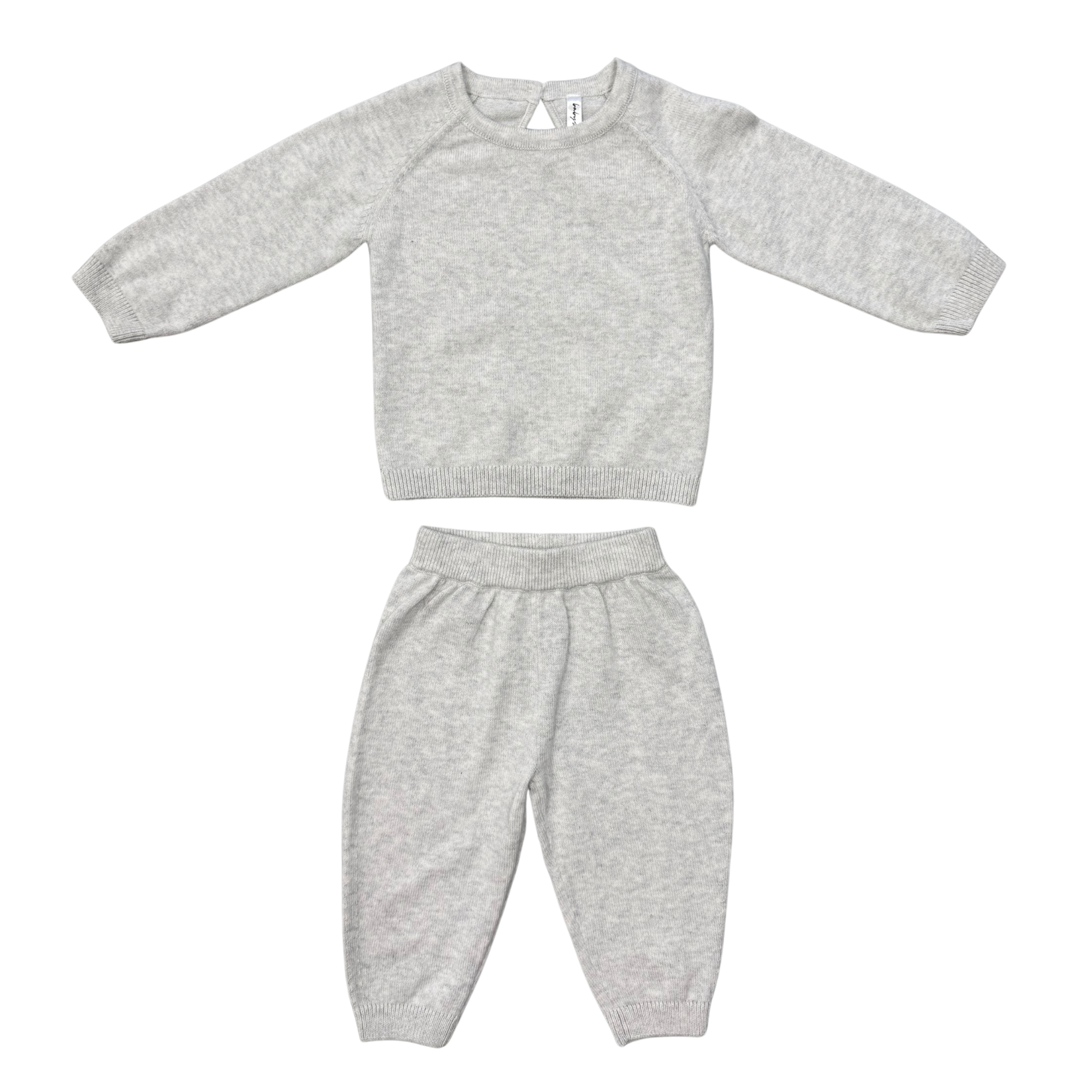 Baby Boy Soft Knit Baby Set In Cream Marble