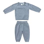 Baby Boy Soft Knit Baby Set In Teal Marble