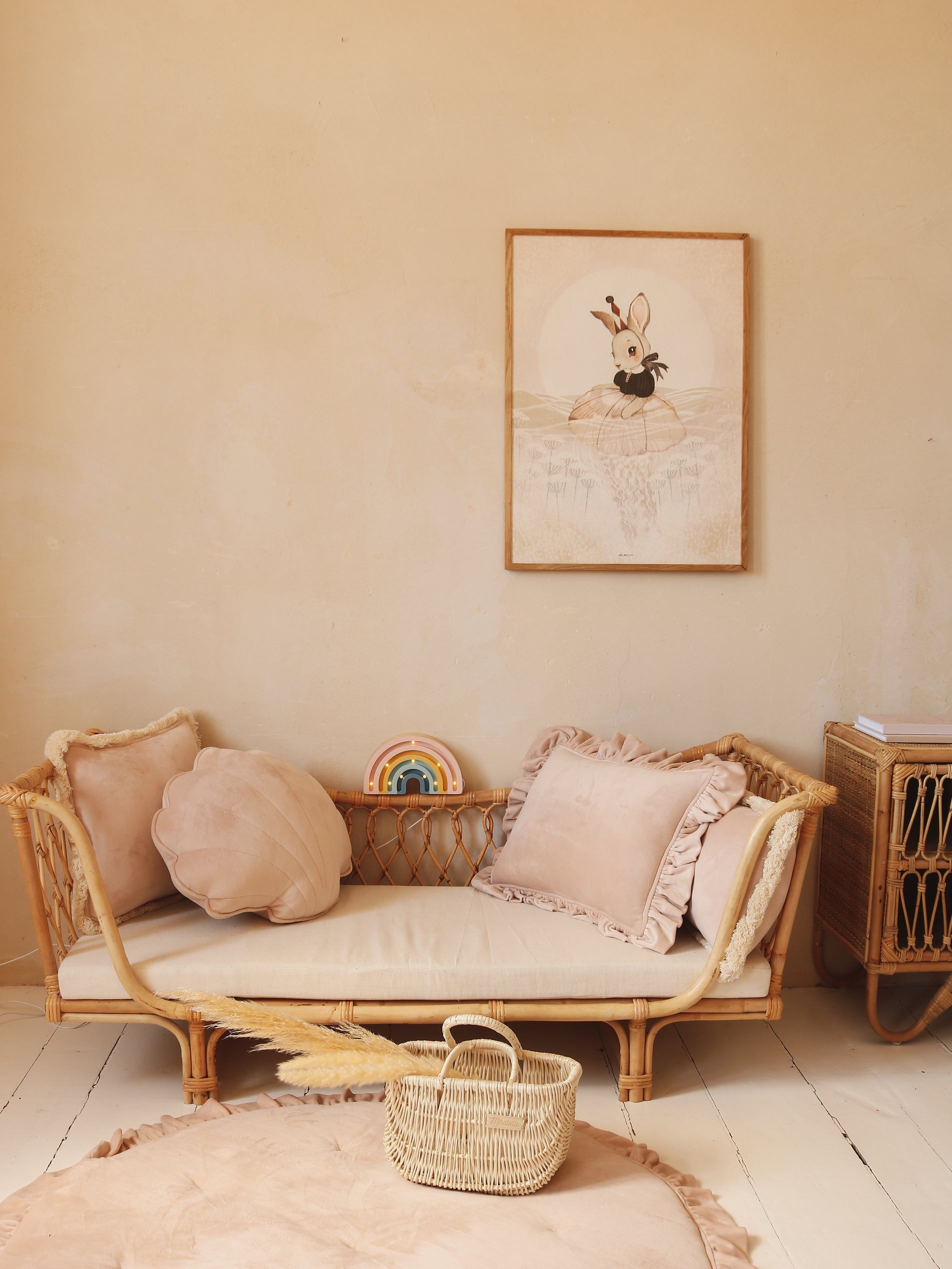 Soft Velvet "latte" Pillow With Fringe