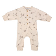 Sok | Baby Boys Ivory Cotton Badminton Print Romper