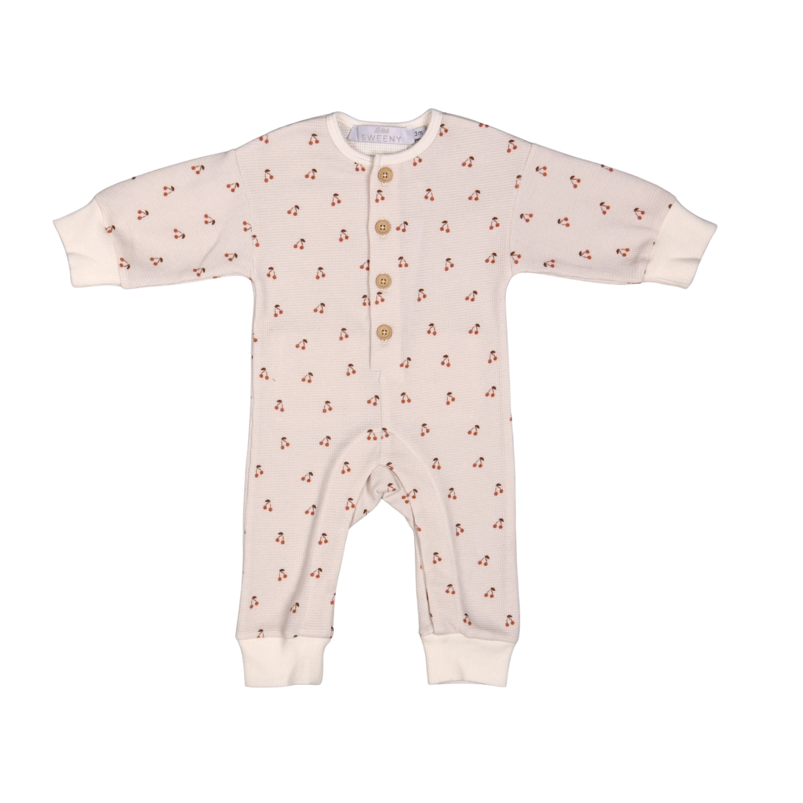 Sok | Baby Girls Ivory Cotton Red Cherry Print Romper