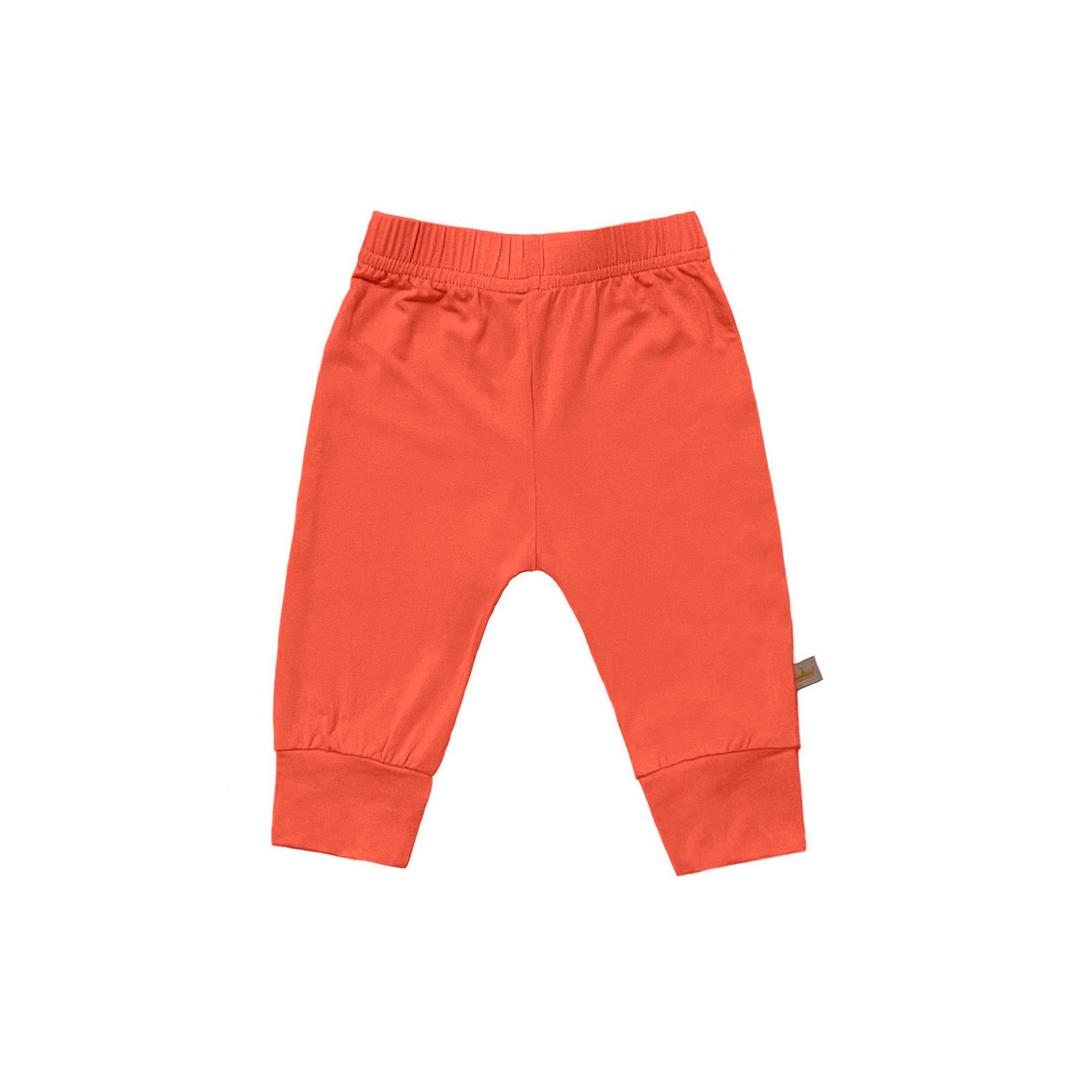 Solid Bamboo Baby Jogger Pants In Pumpkin
