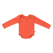 Solid Long Sleeve Bamboo Bodysuit In Pumpkin