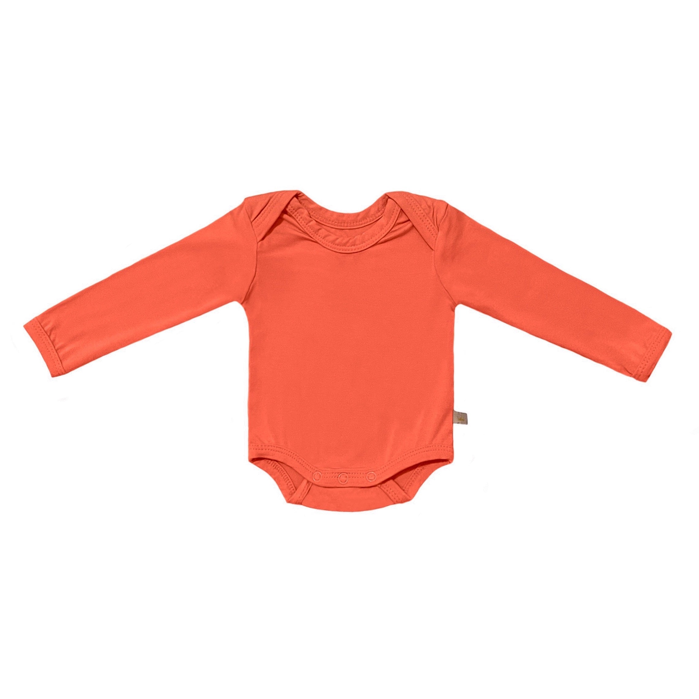 Solid Long Sleeve Bamboo Bodysuit In Pumpkin