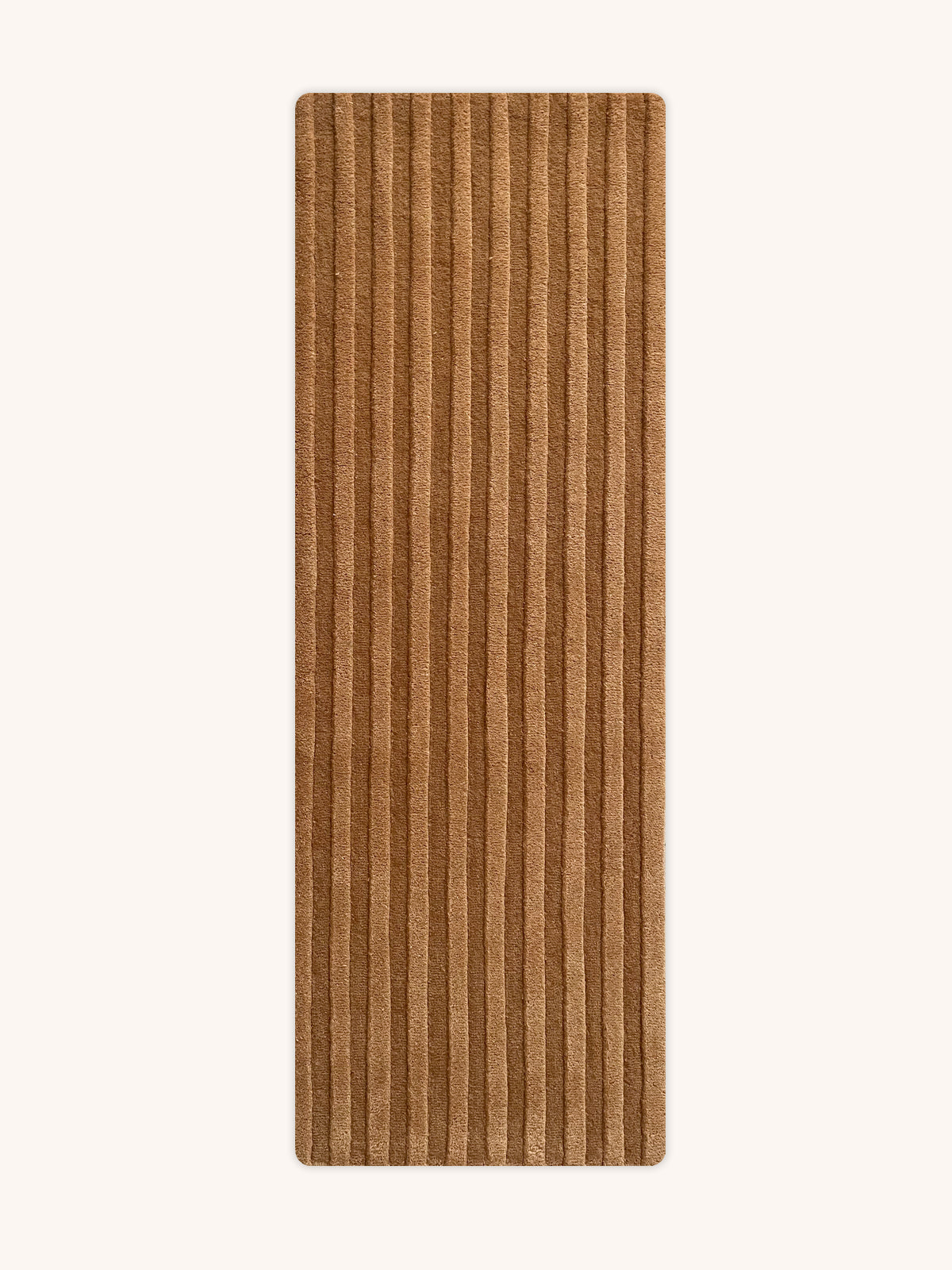 Rug Solid Stripe Terra Brown 1.8 X 5.2 Ft