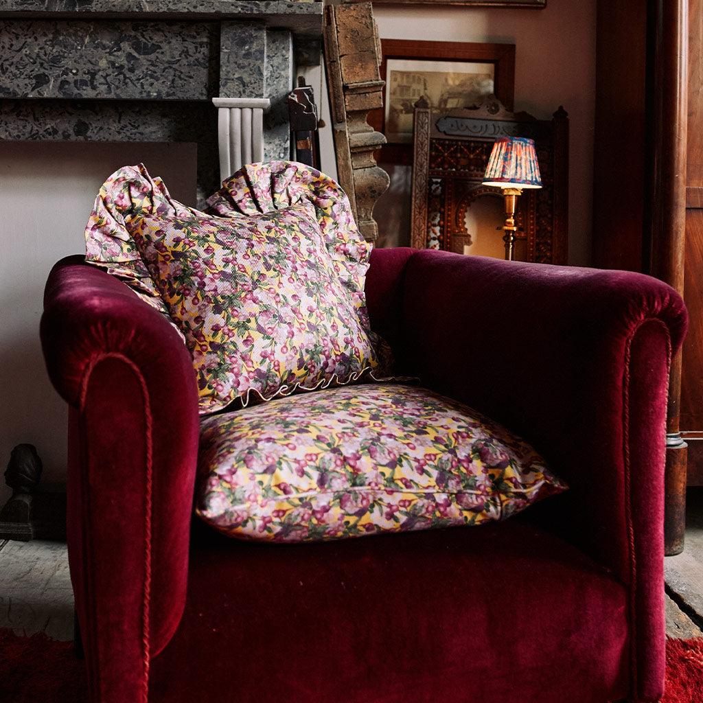 Square Pillow Cover Romance Is Dead Yellow