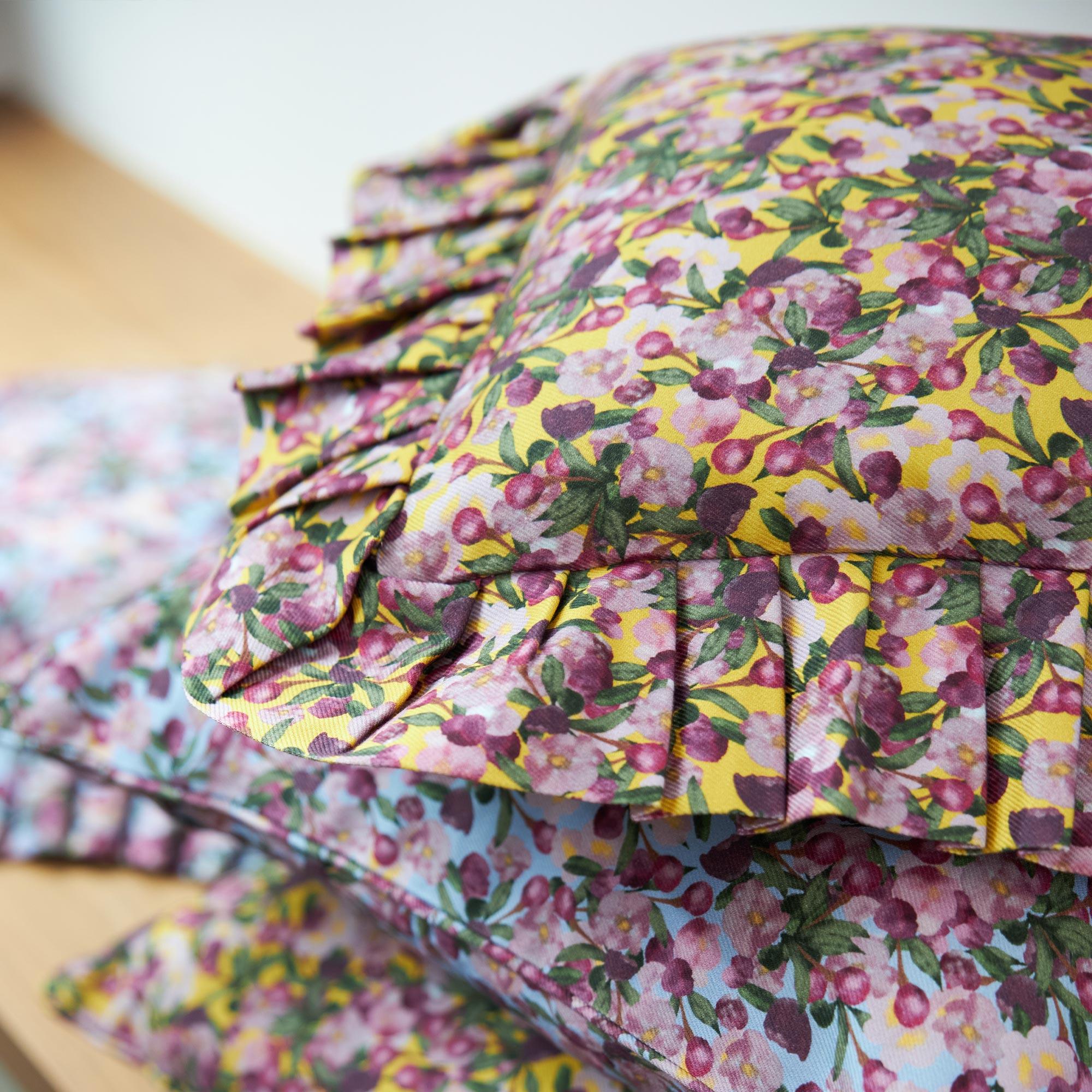 Ruffled Pillow Cover Romance Is Dead Yellow