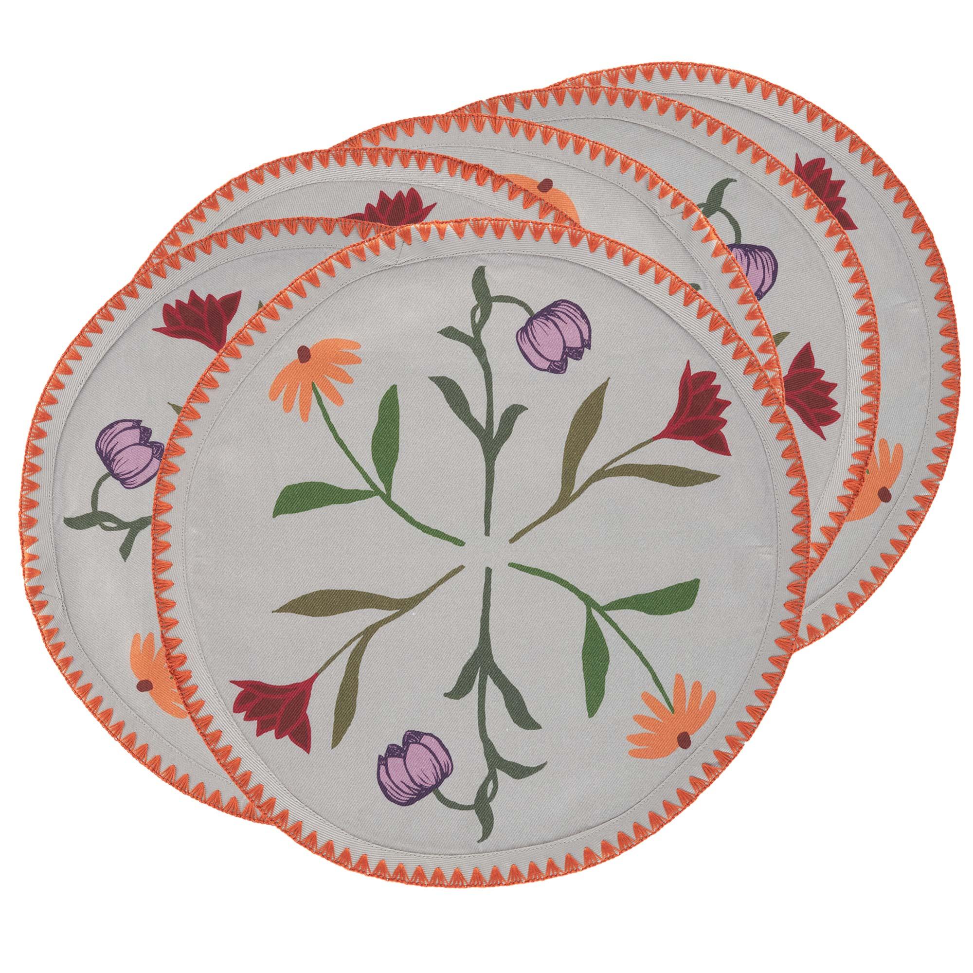 6 Round Placemats Picnic On The Meadow