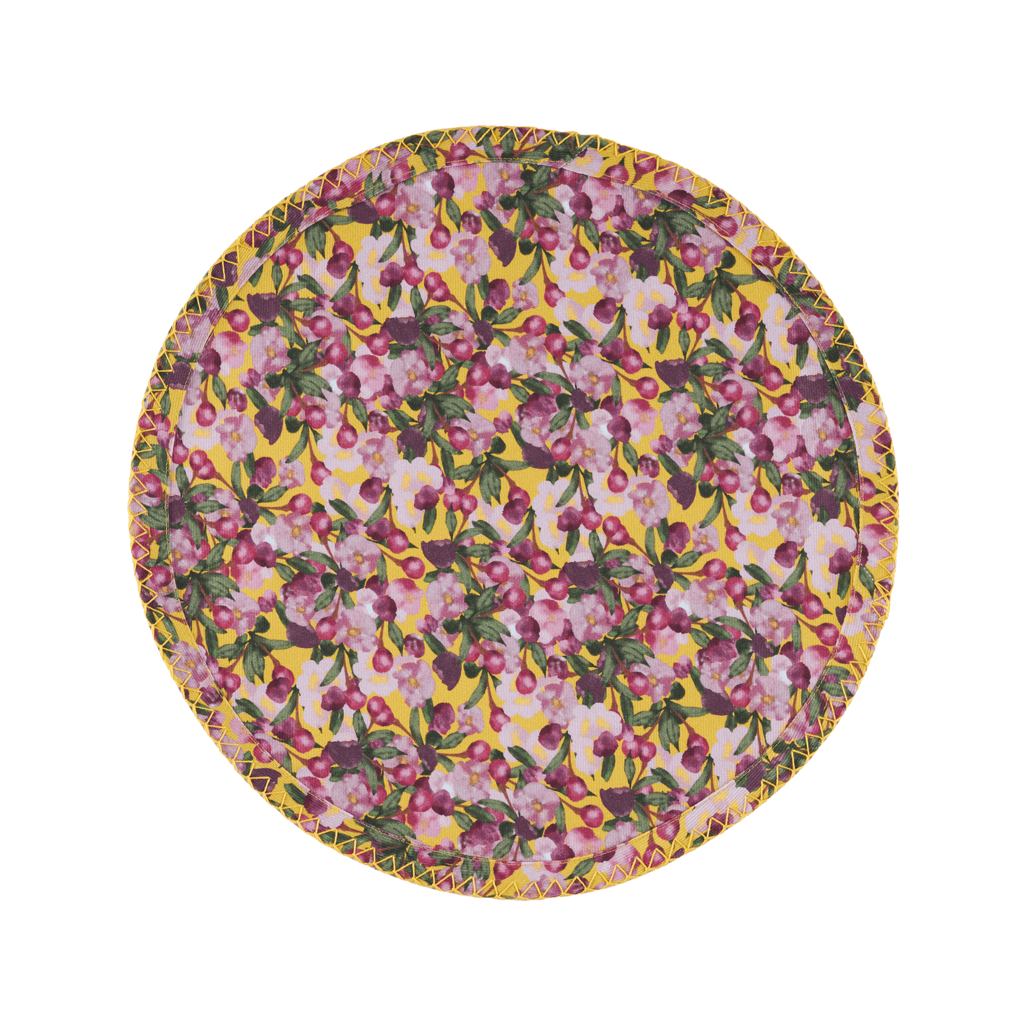 6 Round Placemats Romance Is Dead Yellow