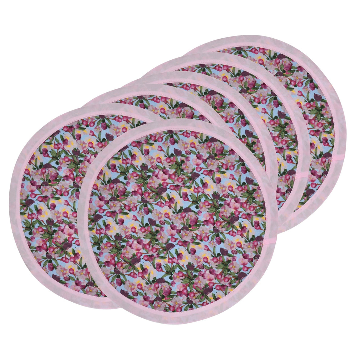 6 Round Placemats Romance Is Dead Blue/pink