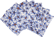 6 Organic Linen Napkins In Blue Harem