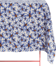 Organic Linen Tablecloth In Blue Harem