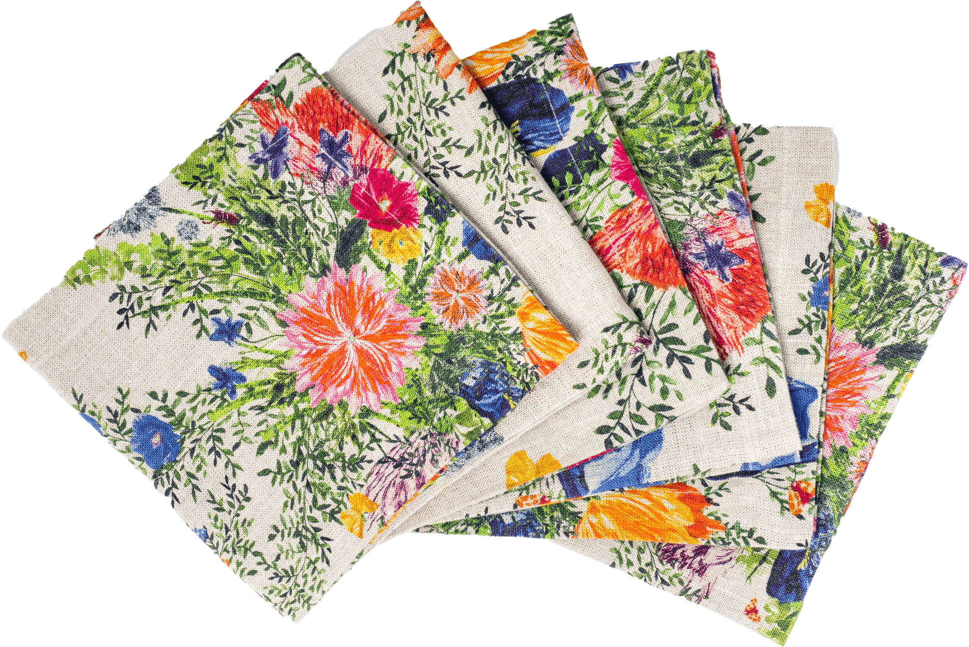 6 Organic Linen Napkins In Dramatic Iris