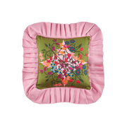 Ruffled Pillow Cover Blumen Green