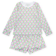 Sophie Girls' Short Set Mod Holiday Pink