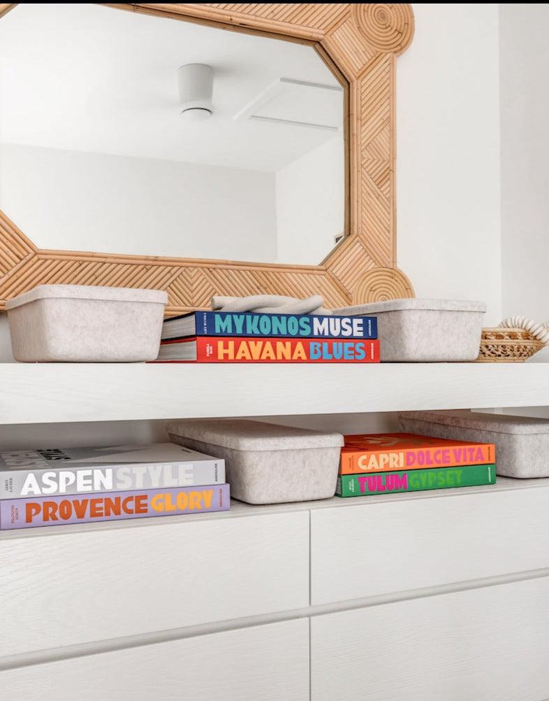 The Sculpted Bin - Long With Lid | Set Of 3