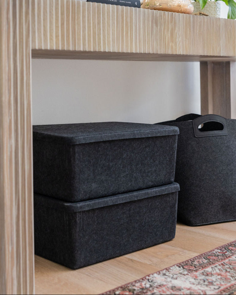The Sculpted Bin - Xl With Lid | Set Of 3