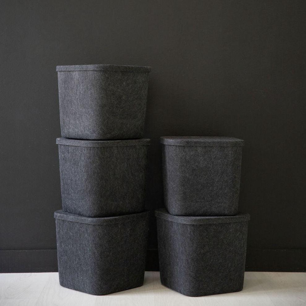 The Sculpted Bin - Original With Lid | Set Of 3