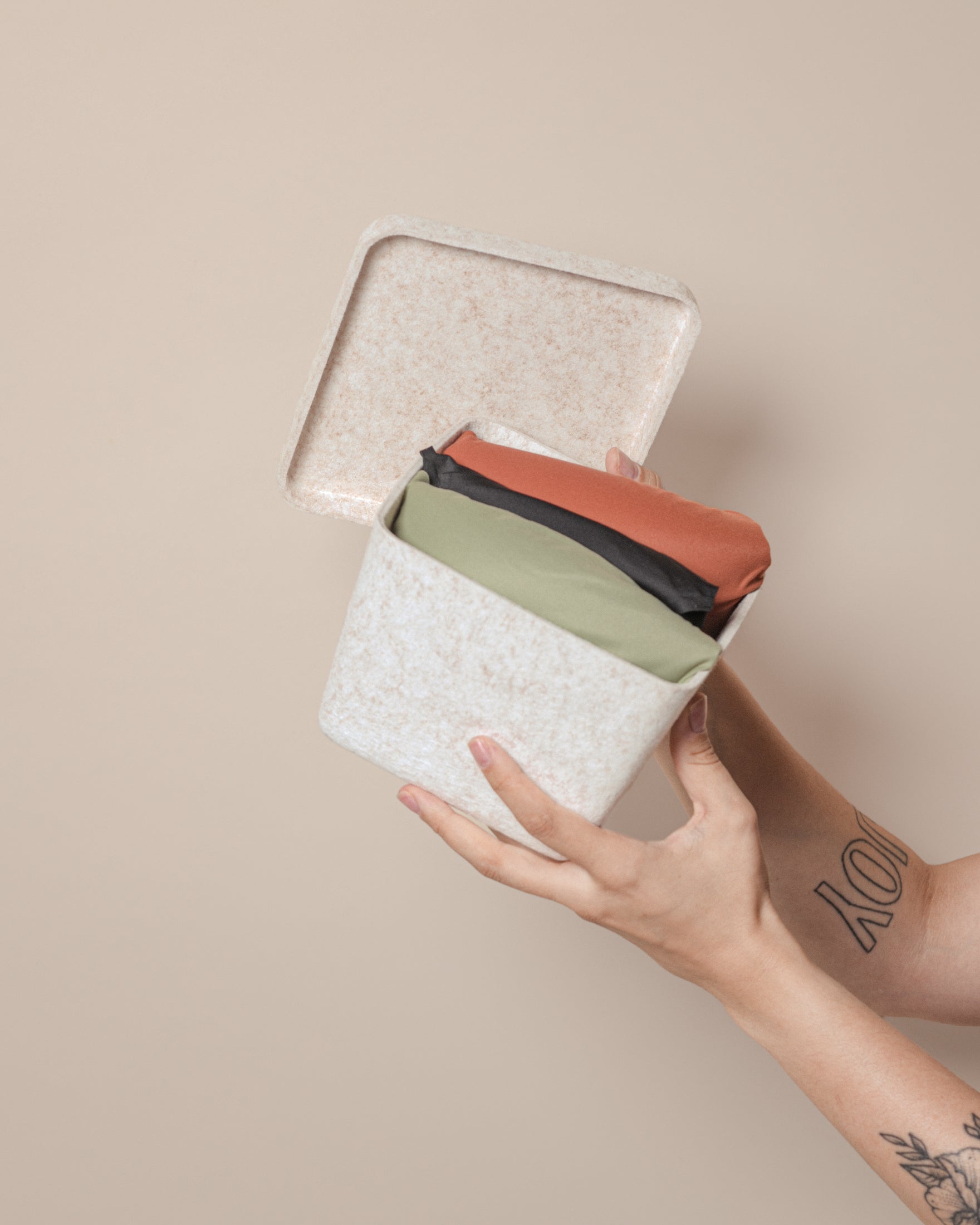 The Sculpted Bin - Petite With Lid | Set Of 3