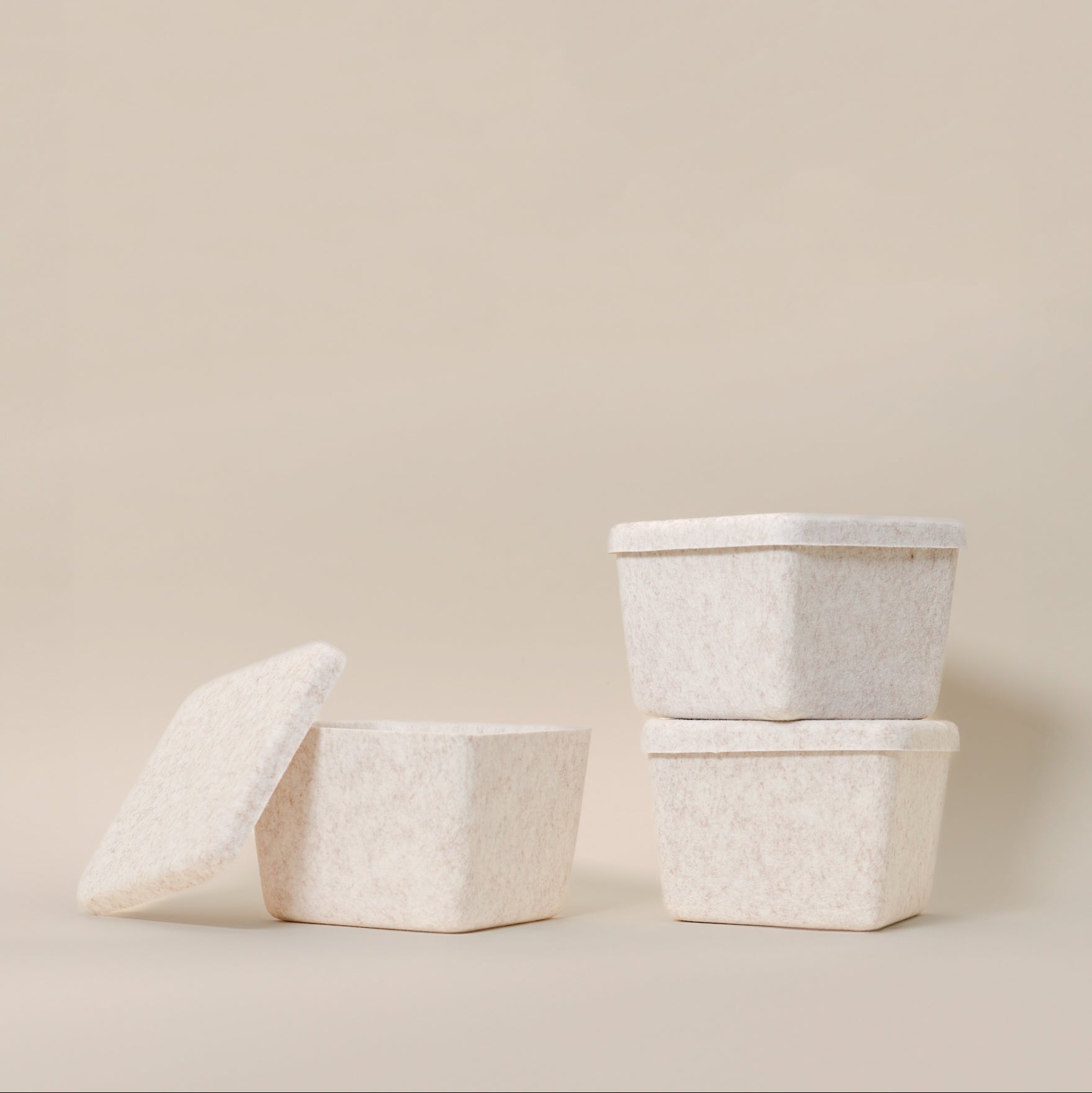 The Sculpted Bin - Petite With Lid | Set Of 3