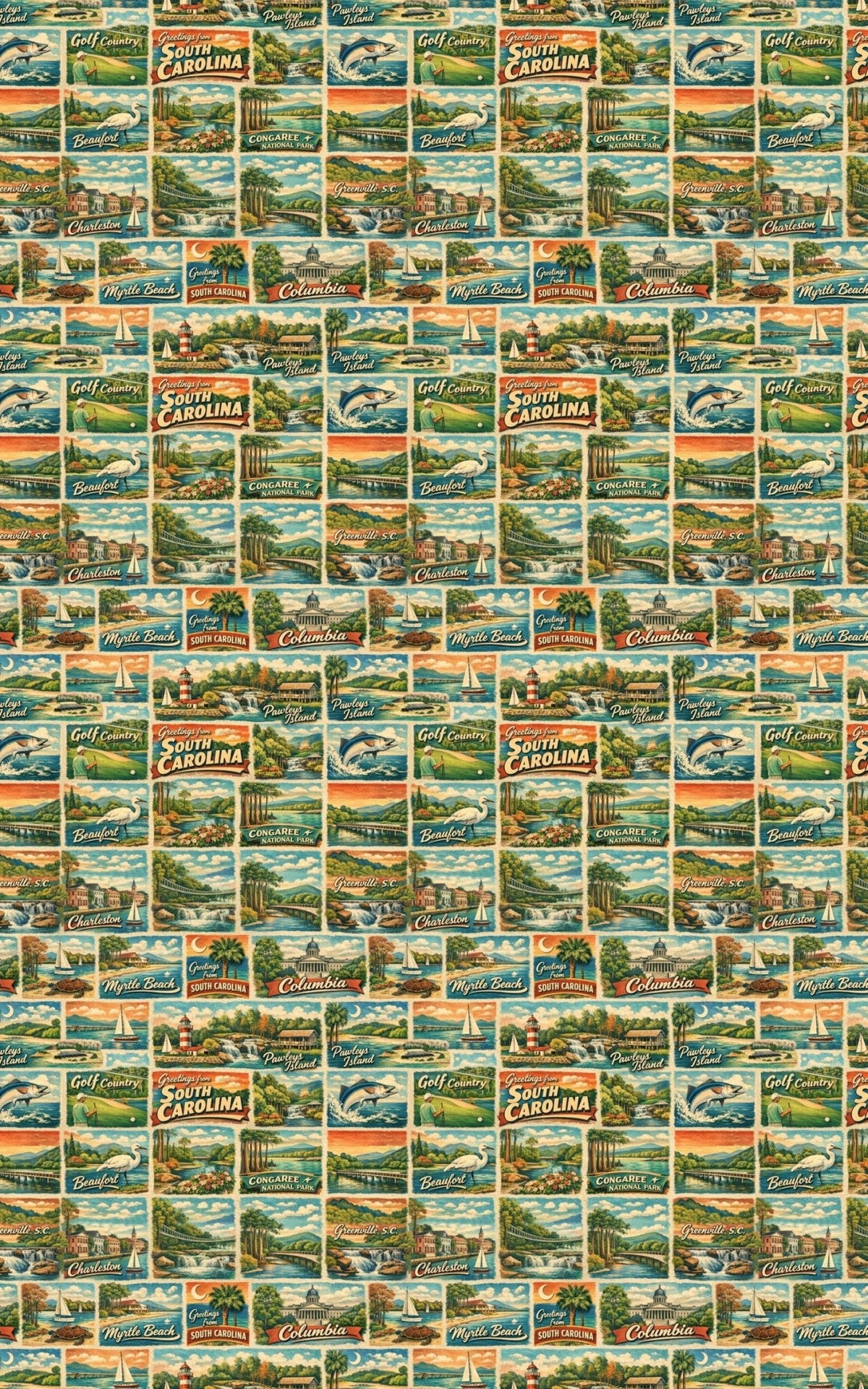 South Carolina Postcard Memories Wrapping Paper