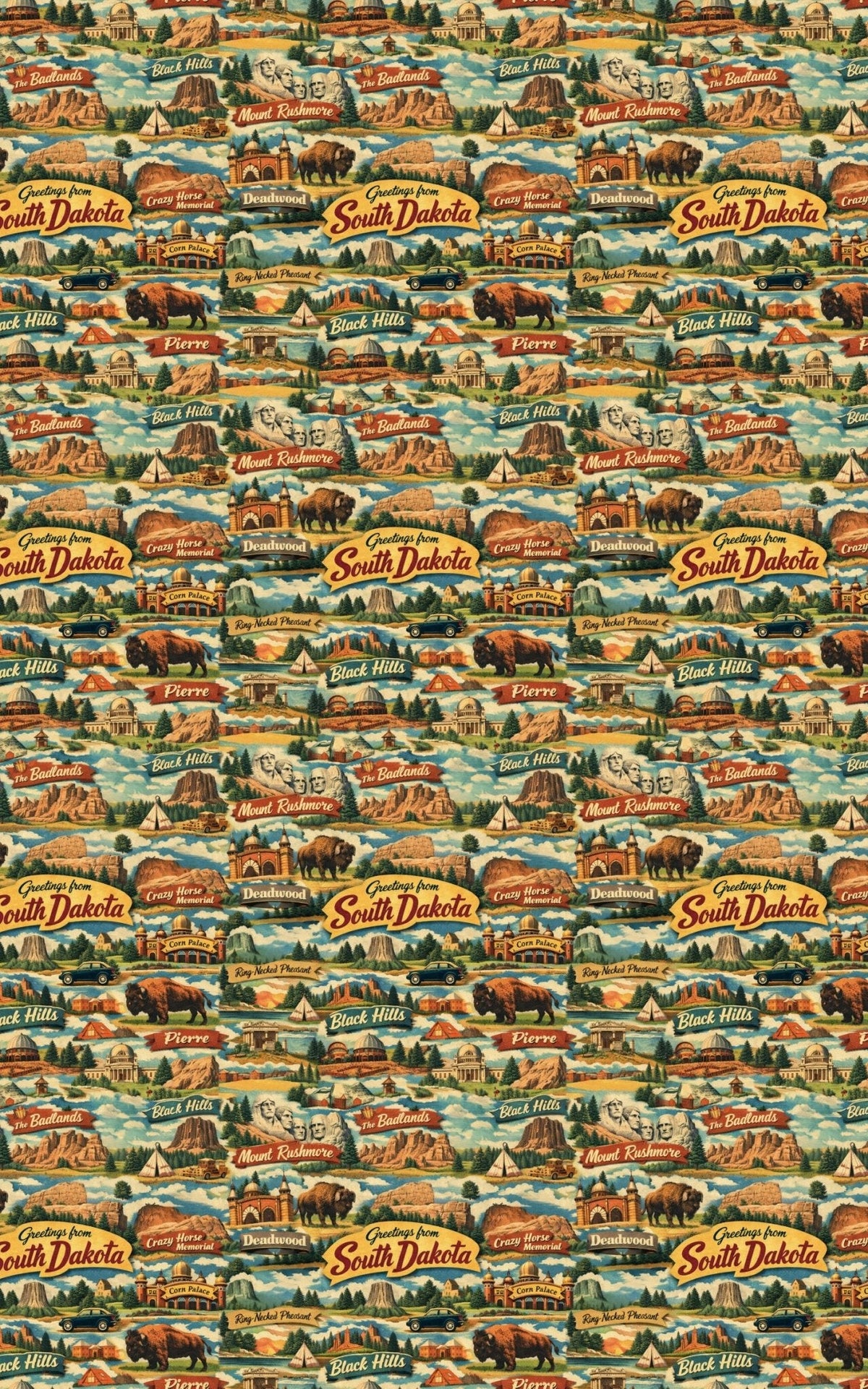 South Dakota Postcard Memories Wrapping Paper