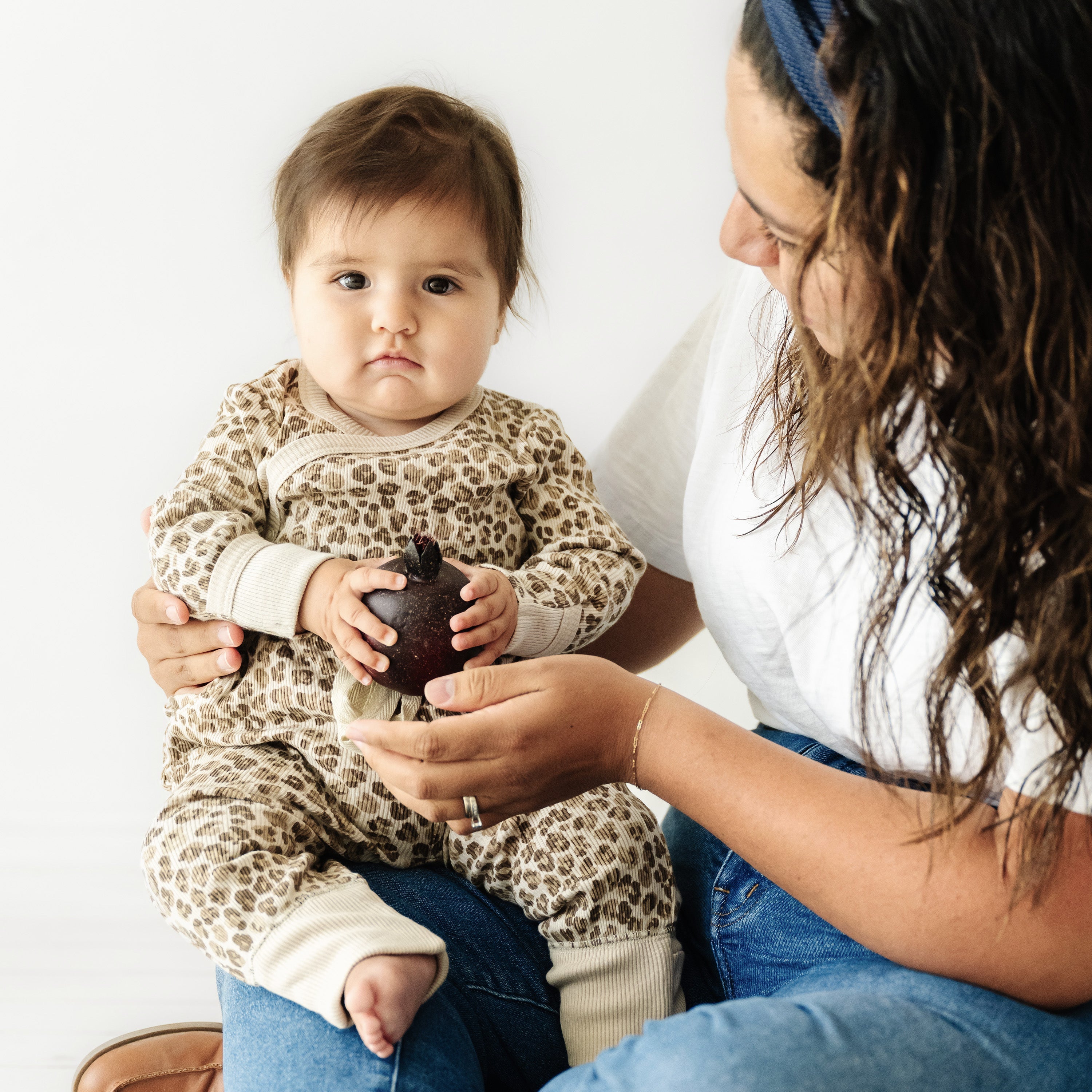 Organic Kimono Onesie & Pants Set - Spotted